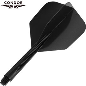 Condor Dart Flights Shafts Plain 2 in1 Schaft-Flights-System Schwarz Small Nr.6 L Lang