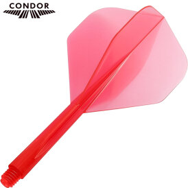 Condor Dart Flights Shafts Plain 2 in1 Schaft-Flights-System Klar Rot Standard Nr.2 M Mittel