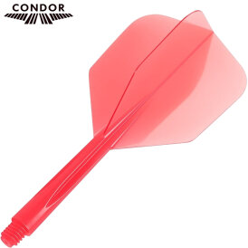 Condor Dart Flights Shafts Plain 2 in1 Schaft-Flights-System Klar Rot Small Nr.6 L Lang