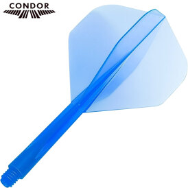 Condor Dart Flights Shafts Plain 2 in1 Schaft-Flights-System Klar Blau Standard Nr.2 S Kurz