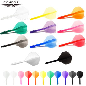 Condor Dart Flights Shafts Plain 2 in1 Schaft-Flights-System Klar Blau Standard Nr.2 S Kurz