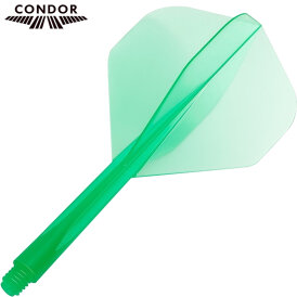 Condor Dart Flights Shafts Plain 2 in1 Schaft-Flights-System Klar Grün Standard Nr.2 S Kurz