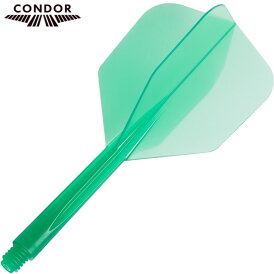 Condor Dart Flights Shafts Plain 2 in1 Schaft-Flights-System Klar Grün Small Nr.6 L Lang