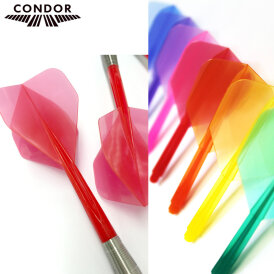 Condor Dart Flights Shafts Plain 2 in1 Schaft-Flights-System Klar Orange Standard Nr.2 S Kurz