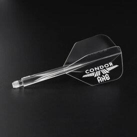 Condor Dart Flights Shafts AXE Logo Small 2 in1 Schaft-Flights-System Klar/Silber S Kurz