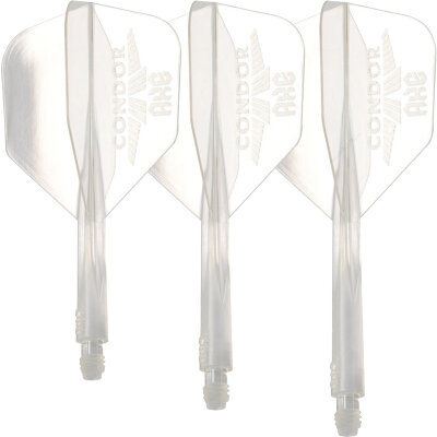 Condor Dart Flights Shafts AXE Logo Small 2 in1 Schaft-Flights-System Klar/Silber M Mittel