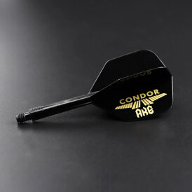 Condor Dart Flights Shafts AXE Logo Small 2 in1 Schaft-Flights-System Schwarz/Gold S Kurz