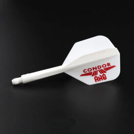 Condor Dart Flights Shafts AXE Logo Small 2 in1 Schaft-Flights-System Weiß/Rot S Kurz