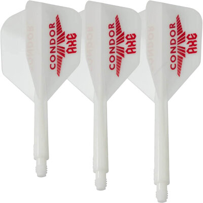 Condor Dart Flights Shafts AXE Logo Small 2 in1 Schaft-Flights-System Weiß/Rot M Mittel