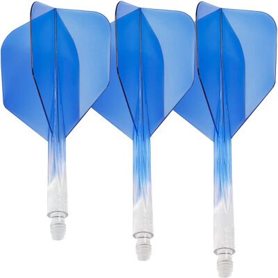 Condor Dart Flights Shafts AXE Gradation zweifarbig Small 2 in1 Schaft-Flights-System Klar/Blau M Mittel