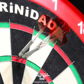 Condor Dart Flights Shafts AXE Gradation zweifarbig Small 2 in1 Schaft-Flights-System Klar/Rot S Kurz