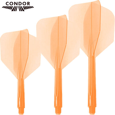 Condor Dart Flights Shafts AXE Neon 2 in1 Schaft-Flights-System Klar Neon Orange Standard Nr.2 L Lang