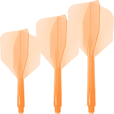 Condor Dart Flights Shafts AXE Neon 2 in1 Schaft-Flights-System Klar Neon Orange Small Nr.6 L Lang