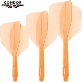 Condor Dart Flights Shafts AXE Neon 2 in1 Schaft-Flights-System Klar Neon Orange Small Nr.6 L Lang