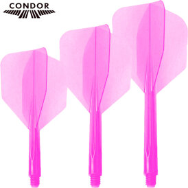 Condor Dart Flights Shafts AXE Neon 2 in1 Schaft-Flights-System Klar Neon Pink Standard Nr.2 L Lang