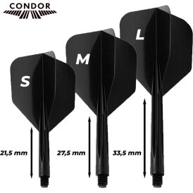 Condor Dart Flights Shafts AXE Wing Slim 2 in1 Schaft-Flights-System Weiß M Mittel