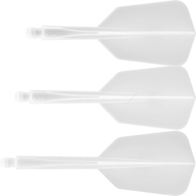 Condor Dart Flights Shafts AXE Wing Slim 2 in1 Schaft-Flights-System Weiß L Lang