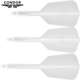 Condor Dart Flights Shafts AXE Wing Slim 2 in1 Schaft-Flights-System Weiß L Lang