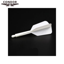 Condor Dart Flights Shafts AXE Wing Slim 2 in1 Schaft-Flights-System Weiß L Lang