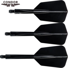 Condor Dart Flights Shafts AXE Wing Slim 2 in1 Schaft-Flights-System Schwarz M Mittel