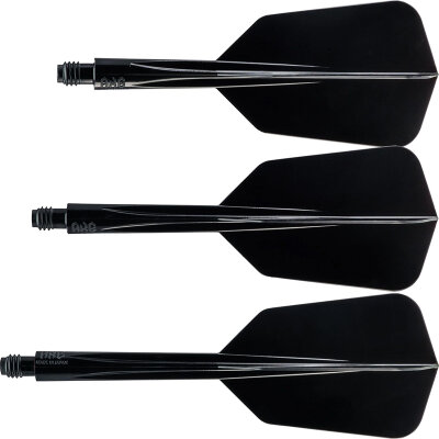 Condor Dart Flights Shafts AXE Wing Slim 2 in1 Schaft-Flights-System Schwarz L Lang