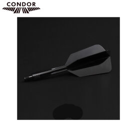 Condor Dart Flights Shafts AXE Wing Slim 2 in1 Schaft-Flights-System Schwarz L Lang