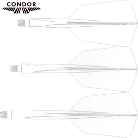 Condor Dart Flights Shafts AXE Wing Slim 2 in1 Schaft-Flights-System Klar L Lang