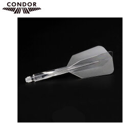 Condor Dart Flights Shafts AXE Wing Slim 2 in1 Schaft-Flights-System Klar L Lang