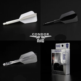 Condor Dart Flights Shafts AXE Wing Slim 2 in1 Schaft-Flights-System Klar L Lang