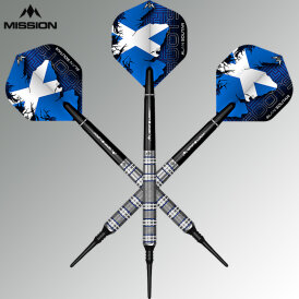 Mission Darts Soft Darts Alan Soutar Soots Blue & White Electro 90% Tungsten Softtip Darts Softdart 22 g / leicht bespielt