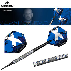 Mission Darts Soft Darts Alan Soutar Soots Blue & White Electro 90% Tungsten Softtip Darts Softdart 22 g / leicht bespielt