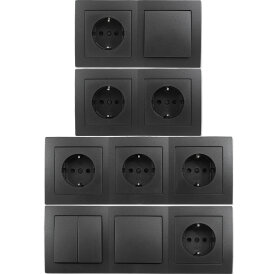 Schalter und Steckdosen McPower Modell Flair Anthrazit verschiedene Ausführungen