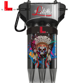 L-Style Krystal One Dart Case Chief Skull Darttasche Wallet Schwarz-Klar