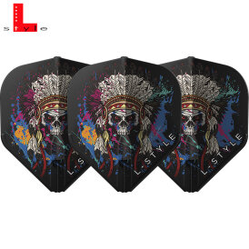 L-Style Champagne Signature Dart Flights Chief Skull EZ L1-Flight Dartflights Schwarz