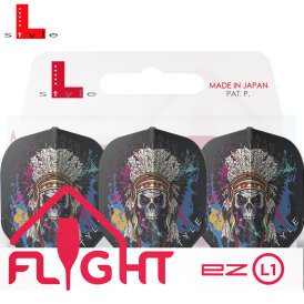 L-Style Champagne Signature Dart Flights Chief Skull EZ L1-Flight Dartflights Schwarz