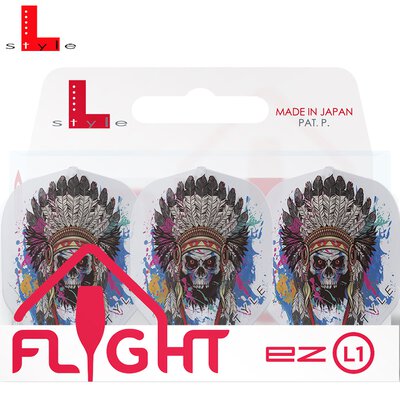 L-Style Champagne Signature Dart Flights Chief Skull EZ L1-Flight Dartflights Weiß
