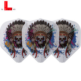 L-Style Champagne Signature Dart Flights Chief Skull EZ L1-Flight Dartflights Weiß