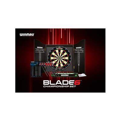 Winmau Blade 6 Dartscheibe Championship Dart Set Cabinet Dartboard Set - Cabinet, Blade 6, 2 Dart Sets, Oche Linie