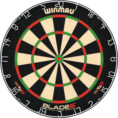 Winmau Blade 6 Dartscheibe Dart Board und Blade 6 PDC Surround incl. Abwurflinie Starter Pack Startset