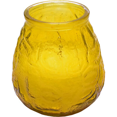 OSMA Werm Kerze Citronella im Glas Windlichtglas Partylicht Gelb effektiv gegen Mücken 1 Stück