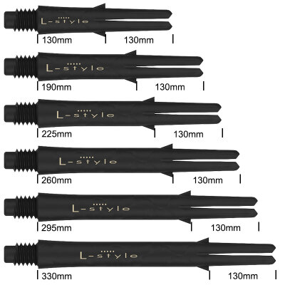 L-Style Dart L-Shaft Carbon Lock Straight Dart Shaft 2BA Dartshaft Schwarz IM Intermediate
