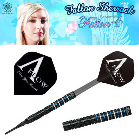 Dynasty Soft Darts A-Flow Black Line Coating Type X Fallon Sherrock 4S 95% Tungsten Softtip Darts Softdart 19 g