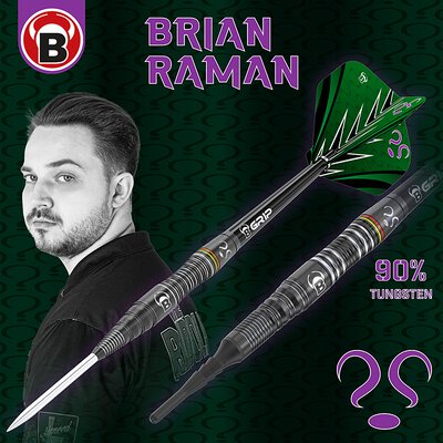 BULLS Soft Darts Pro Brian Raman G1 The Riddler 90% Tungsten Soft Dart Softdart Softtip 18 g
