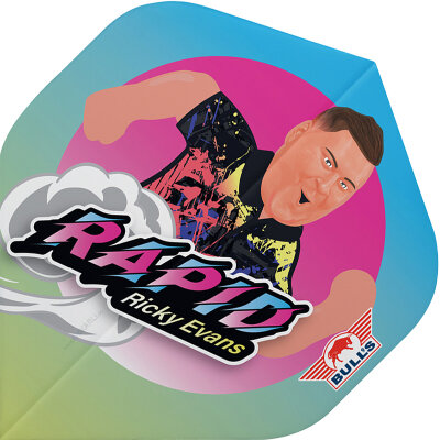 BULLS NL Dart Flight Player 100 Ricky Evans The Rapid Cartoon Nr.2 Flights Dartflight