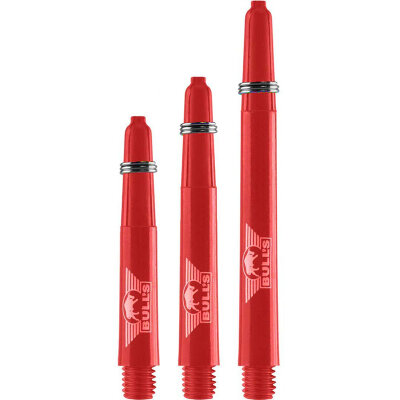 BULLS NL Dart Shaft Nylon Dura Dartshaft bedruckt mit Bulls Logo Rot M Mittel