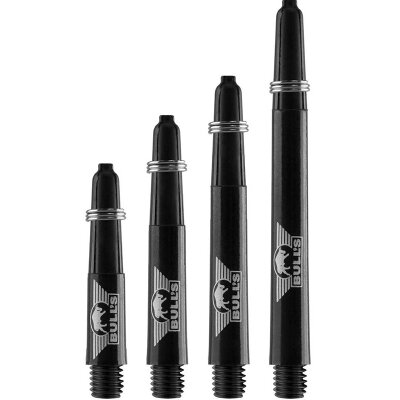 BULLS NL Dart Shaft Nylon Dura Dartshaft bedruckt mit Bulls Logo Schwarz S Kurz