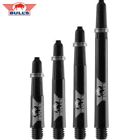 BULLS NL Dart Shaft Nylon Dura Dartshaft bedruckt mit Bulls Logo Schwarz M Mittel