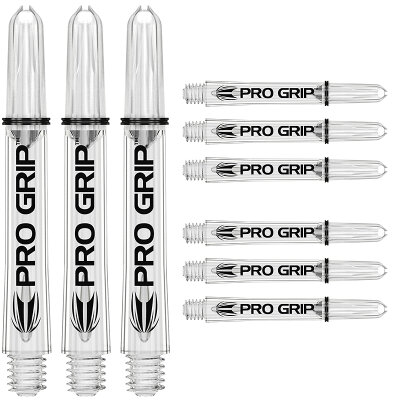 Target Pro Grip Shaft 3 3er Satz Dartshafts mit Aluminium Ring Klar M Mittel