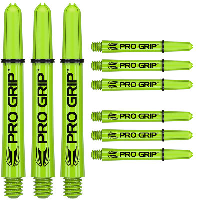 Target Pro Grip Shaft 3 3er Satz Dartshafts mit Aluminium Ring Grün S Kurz