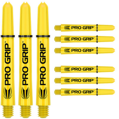 Target Pro Grip Shaft 3 3er Satz Dartshafts mit Aluminium Ring Gelb S Kurz